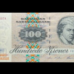 100 kroner 1997 F8, Heering/Torben Nielsen, Nr. 020507A, Sieg 143, DOP 154, Pick 54, Kva. 0