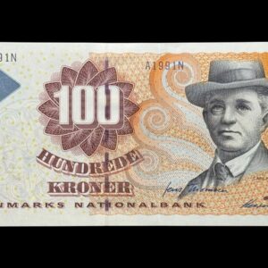 100 kroner 1999 A1, Heering/Jens Thomsen, Nr. 619191N, Sieg 147, Pick 56, Kva. 0