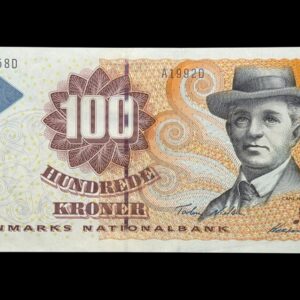 100 kroner 1999 A1, Heering/Torben Nielsen, Nr. 303358D, Sieg 147, Pick 56, Kva. 0