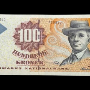 100 kroner 1999 A1, Heering/Torben Nielsen, Nr. 527636D, Sieg 147, Pick 56, Kva. 0