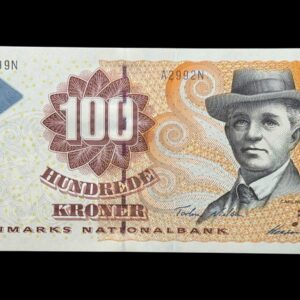 100 kroner 1999 A2, Heering/Torben Nielsen, Nr. 781399M-400C, Sieg 147, Pick 56, Kva. 0 "Modelfoto"