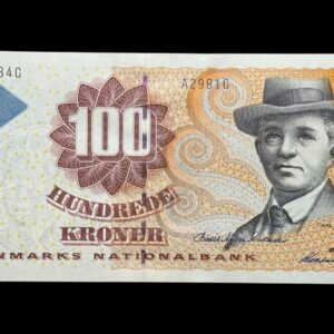 100 kroner 1999 A2, Heering/Bodil Nyboe Andersen, Nr. 080272E-84G, Sieg 147, Pick 56, Kva. 0 "Modelfoto"