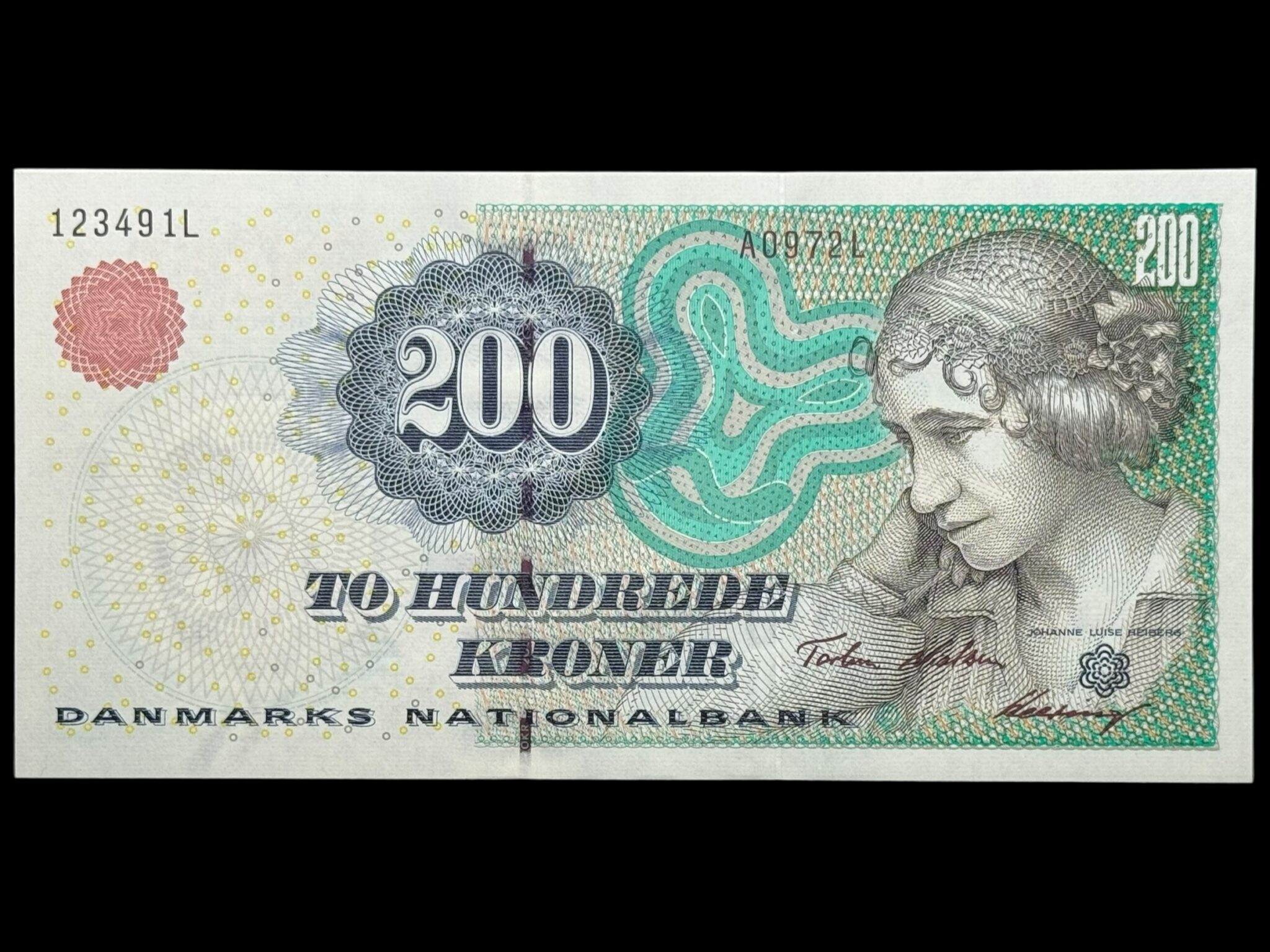 200 kroner 1997 A0, Heering/Torben Nielsen, Nr. 123491L, Sieg 148, Pick 57, Kva. 0