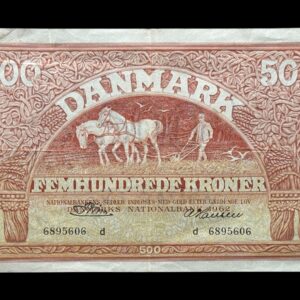 500 kroner 1962 d, Riim/A. Hansen, Nr. 6895606, Sieg 127, DOP 136, Pick 41, Kva. 1-1+