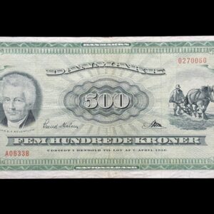 500 kroner 1963 A0, Riim/Svend Nielsen, Nr. 0270060, Sieg 138, DOP 147, Pick 47, Kva. 1-1+