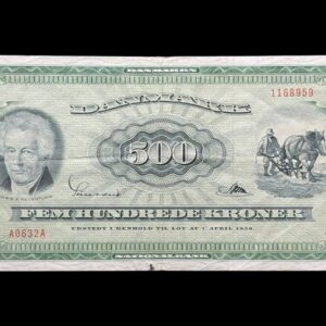 500 kroner 1963 A0, Riim/Sunesen, Nr. 1168959, Sieg 138, DOP 147, Pick 47, Kva. 1+