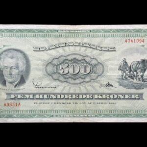 500 kroner 1965 A0, Riim/Sunesen, Nr. 4341094, Sieg 138, DOP 147, Pick 47, Kva. 1-1+