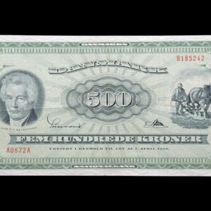 500 kroner 1967 A0, Riim/Sunesen, Nr. 8185242, Sieg 138, DOP 147, Pick 47, Kva. 1+-01