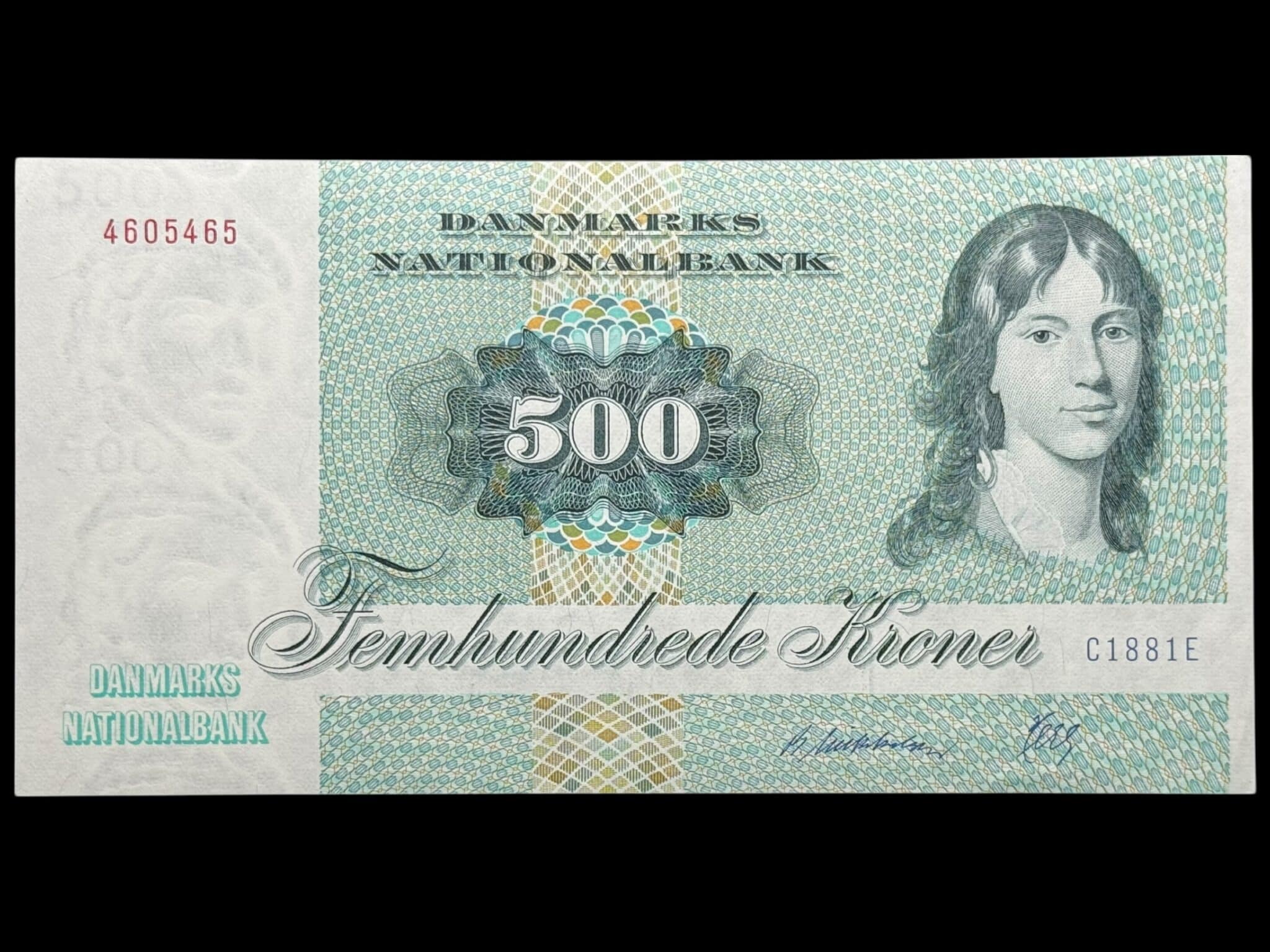 500 kroner 1988 C1, Herly/R. Mikkelsen, Nr. 4605465, Sieg 144, DOP 152, Pick 52, Kva. 0-01