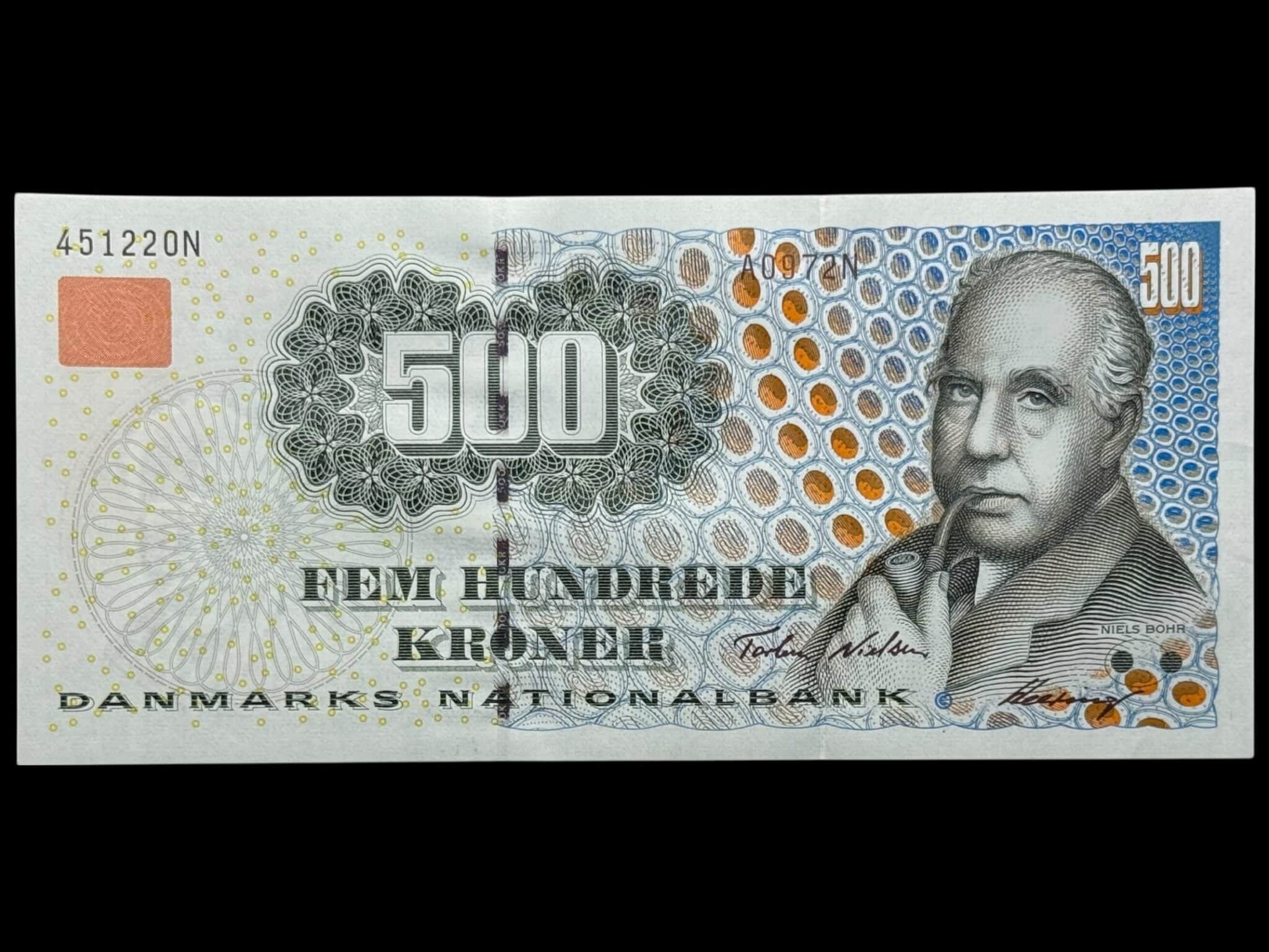 500 kroner 1997 A0, Heering/Torben Nielsen, Nr. 451220F-21A, Sieg 149, DOP 158, Pick 58, Kva. 0 "Modelfoto"