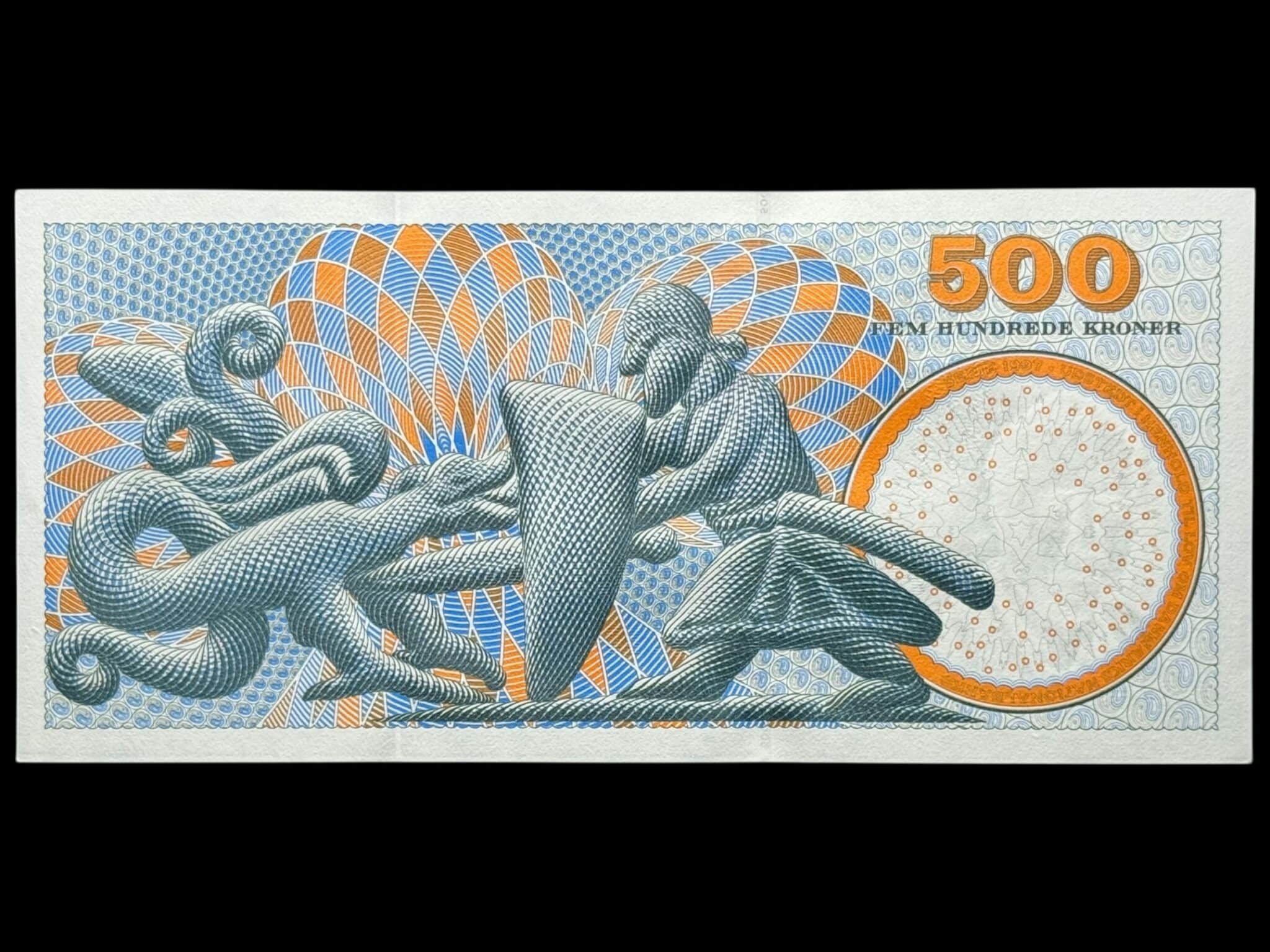 500 kroner 1997 A1, Heering/Jens Thomsen, Nr. 210687F-G, Sieg 149, DOP 158, Pick 58, Kva. 0 "Modelfoto" - Image 2