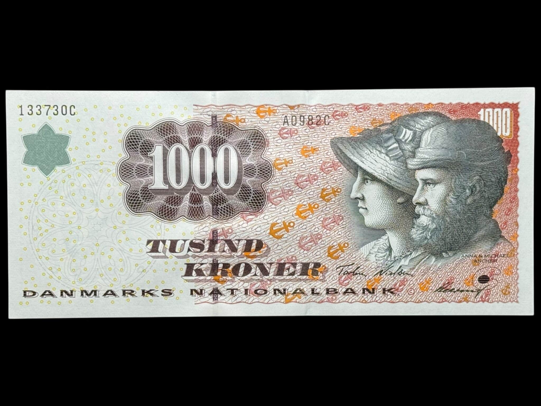 1000 kroner 1998 A0, Heering/Torben Nielsen, Nr. 133730B-D, Sieg 150, DOP 159, Pick 59, Kva. 0 "Modelfoto"