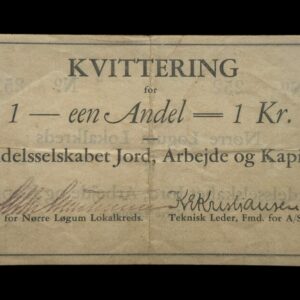 J.A.K Sedler, 1 andel = 1 krone, uden dato "Juli 1931", Sieg 2, Nr. 252, Kva. 1+