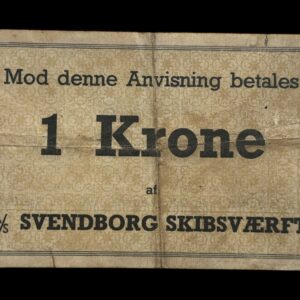 Svendborg Skibsværft A/S, 1 krone, Stor skrift, Kva. 1-1+ "Sjælden"