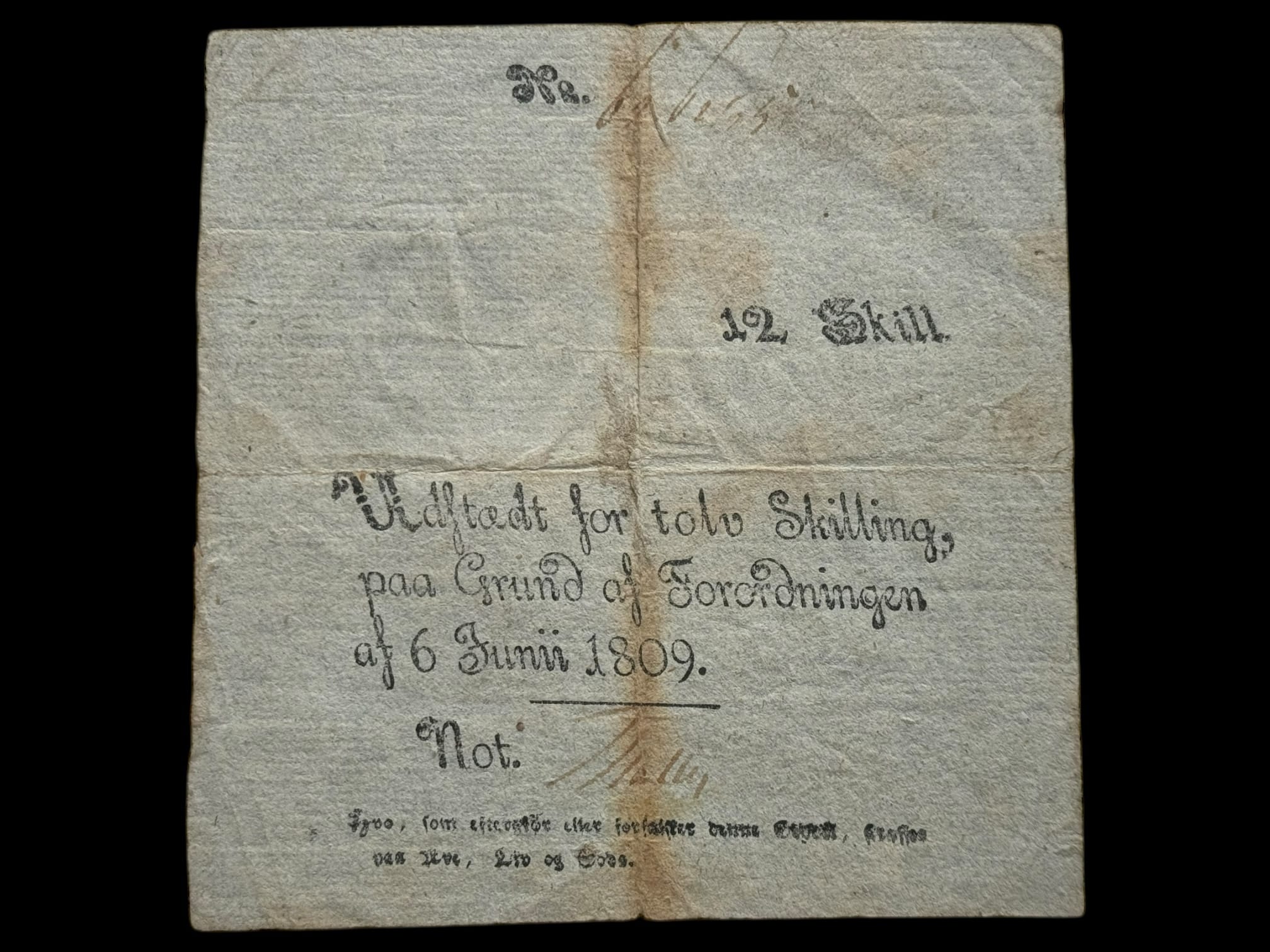 12 skilling 1809, Nr. 626255, Sieg 45, DOP 48, Pick A41, Kva. 1
