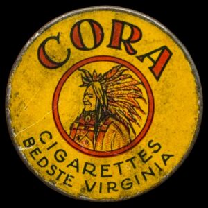 Postskillemønt, 10 øre CORA, Blå baggrund, Kva. 1+-01