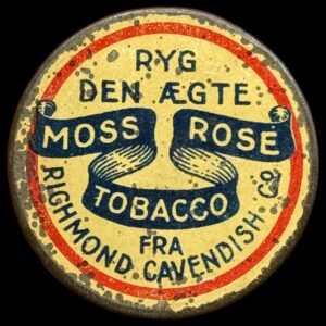 Postskillemønt, 25 øre MOSS ROSE, Rød baggrund, Kva. 1+