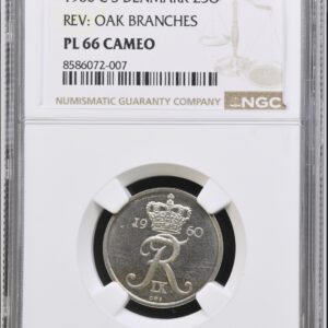 1960, 25 øre, Fre. IX, Sieg 6, Hede 9, Kva. M, Graderet PL 66 CAMEO (TOP POP)