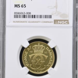 1940, 1 krone, Chr.X, Sieg 3.2, Hede 21B, Kva. M, Graderet MS 65 af NGC