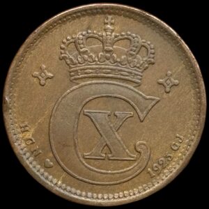 1923, 5 øre, Chr.X, Sieg 3.4, Hede 14B, Kva. 1+-01 ks.