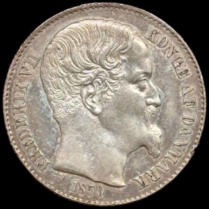 Dansk Vestindien, 20 cent 1859, Fre.VII, Sieg 19, Hede 19, KM 67, Kva. 0-01 ks.