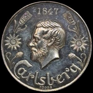 Sølv Medalje, Christian IX, 1863 - 1906 Bryggerimedaille, Carlsberg, J. C. Jacobsen 1847 / Carl Jacobsen 1881, Ag (1000/1000), 35 mm, 17 gram