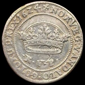 1624, krone, Chr.IV, Sieg 86, Hede 127, Kva. 1-1+