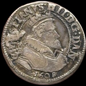 1608, 8 skilling, Chr.IV, Sieg 54.2, Hede 93A, Kva. 1-1+