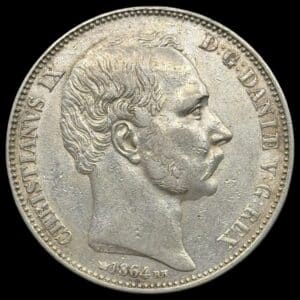 1864 RH, 2 rigsdaler, Chr.IX, Sieg 5.1, Hede 4A, Kva. 1+