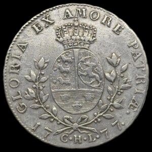1777 CHL, Speciedaler, Chr.VII, Sieg 24.2, Hede 11D, Kva. 1+ renset
