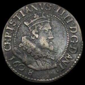 1608, 4 skilling DA NS, Chr.IV, Sieg 41.2, Hede 94, Kva. 1+ Buklet