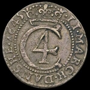 1645, 2 mark "Hebræer", Glückstadt, Chr.IV, Sieg 177.2, Hede 179, Kva. 1+ "Flot velpræget eksemplar"