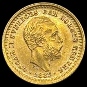Sverige, 5 kronor 1883, Oskar II, SM 36, KM 743, Kva. 0-01 "Medaljeprægskarakter"