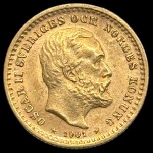 Sverige, 5 kronor 1901, Oskar II, SM 40, KM 766, Kva. 0-01