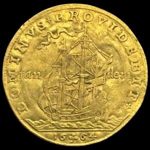 1664, 2 dukat, Fre.III, Sieg 133.2, Hede 28B, Kva. 1-1+, buklet