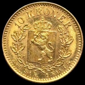 Norge, 10 kroner 1902, Oscar II, NM 12, F 8, Kva. 0-01 "Smukt eksemplar"