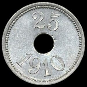 Grønland, 25 øre 1910, Thule Kap York, Sieg 6.2, Kva. 0-M "Medaljepræg"