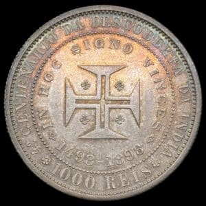 Portugal, 1000 Reis 1898, 400 året for opdagelsen af Indien, KM 537, Kva. 0-01