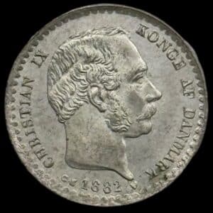 1882, 10 øre, Chr.IX, Sieg 9.1, Hede 16A, Kva. 0-01