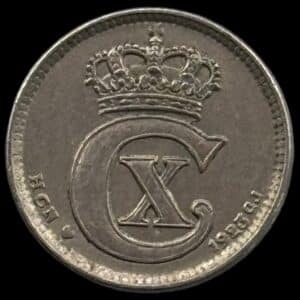 1923, 10 øre, Chr.X, Sieg 11.3, Hede 13, Kva. 1+-01
