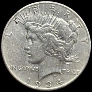 USA, Peace dollar 1934 S, KM 150, Kva. 1+