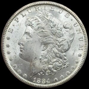 USA, Morgan dollar 1884 CC "Carson City", KM 110, Kva. 0-01