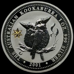 Australien, 1 Dollar 2001, Elizabeth II, 4th Portrait, Australian Kookaburra, 1 Oz Ag, Federation Star privy mark, Oplag 1.000, KM. 479, Kva. Proof