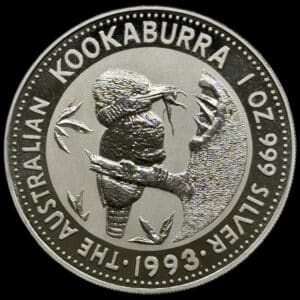 Australien, 1 Dollar 1993, Elizabeth II, 3rd Portrait, Australian Kookaburra, 1 Oz Ag, KM 209, Kva. Proof