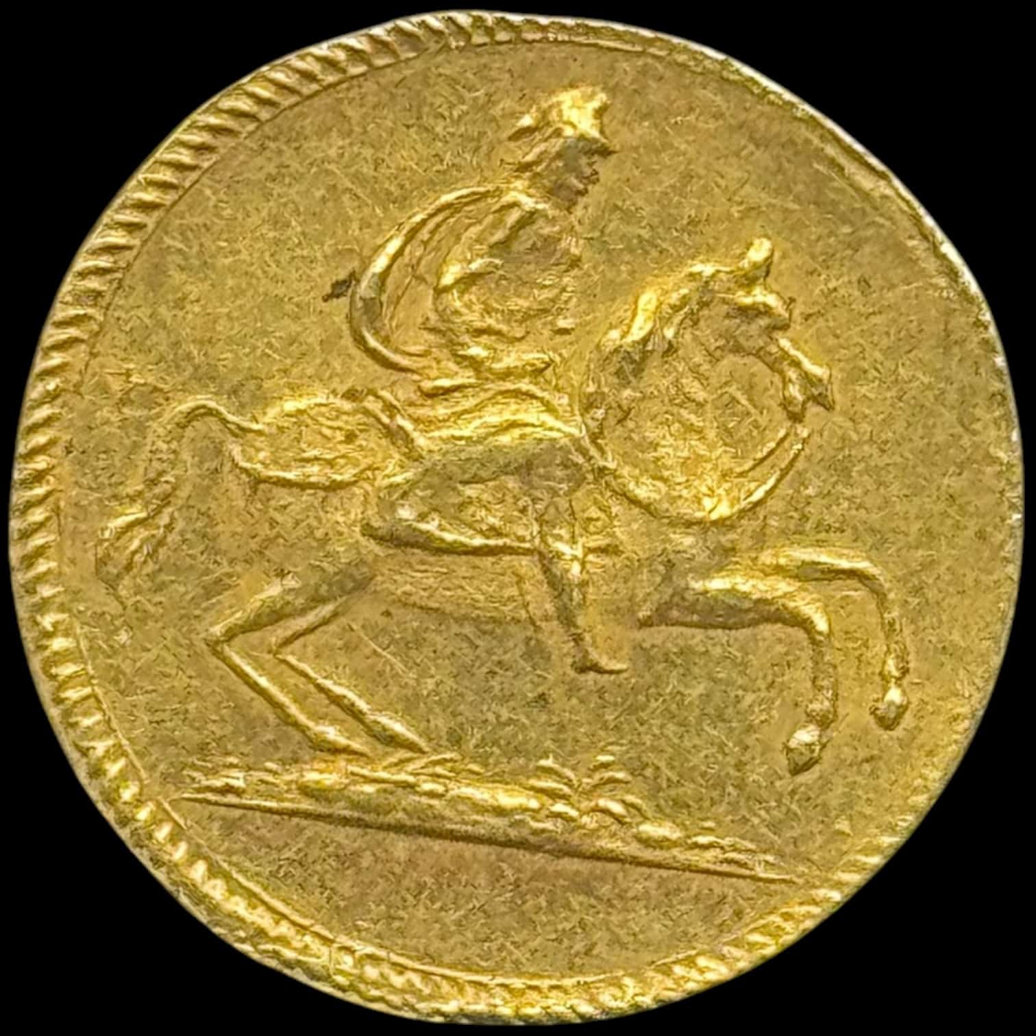 1/2 dukat u.år (1696), Chr.V, 1,72 gram, Sieg 80, Hede 51, Kva. 01, sjælden halvdukat, der kun kendes få i privateje, Gammel samlerseddel medfølger, fra gammel tysk adelig samling - Image 4