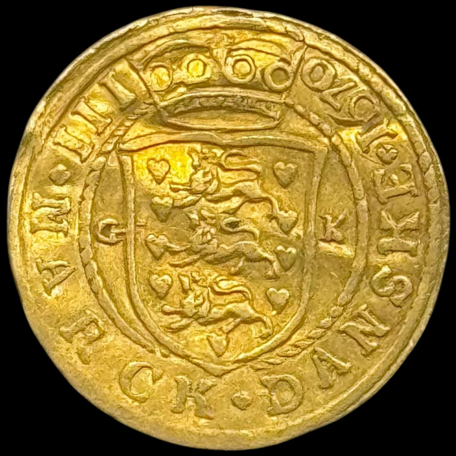 1670, 1/4 dukat, Fre.III, Sieg 103, Hede 42, Kva. 1+-01, buklet, Sjælden