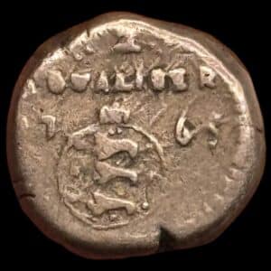 Trankebar / Danish India, 2 Royalin 1765, Fre.V, Sieg 70, KM 149, UBJ 232, Kva. 1-1+ “Meget Sjælden”