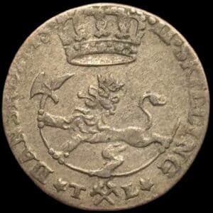 Norge, 2 skilling 1745, Chr.VI, Sieg 1, Hede 5, NMD 26, Kva. 1+-01 "Sjælden i denne fornemme kvalitet"