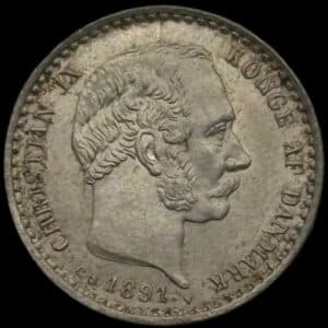1891, 10 øre, Chr.IX, Sieg 9.1, Hede 16A, Kva. 0 "Medaljeprægskarakter"
