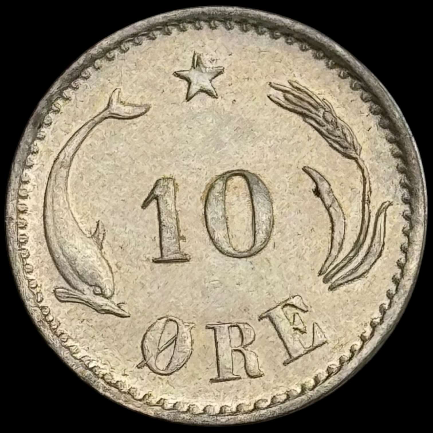 1891, 10 øre, Chr.IX, Sieg 9.1, Hede 16A, Kva. 0 "Medaljeprægskarakter" - Image 2